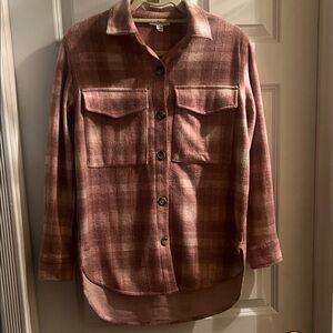 Rose Plaid flannel Button-Front. Never worn!!